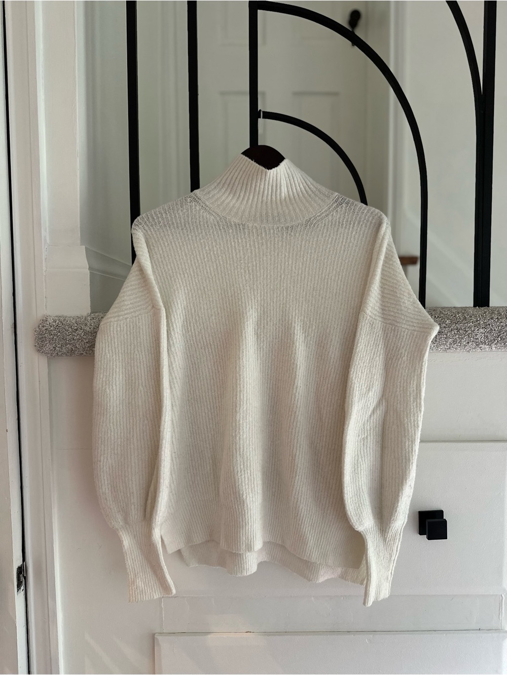 French Connection funnel neck ribbed knit sweater